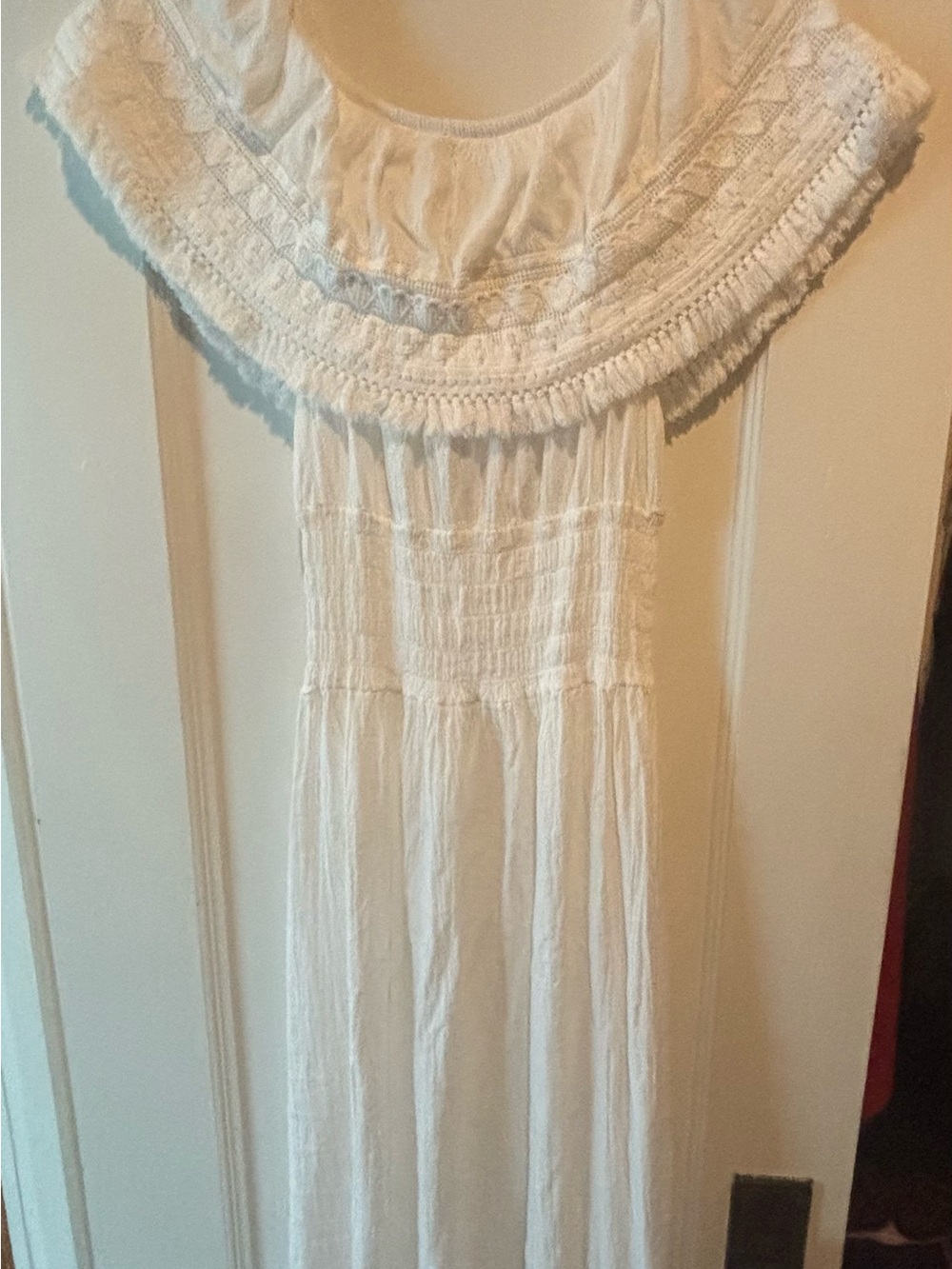 Seaspice Resort Wear 'Constance' Off-Shoulder White Maxi Dress XL